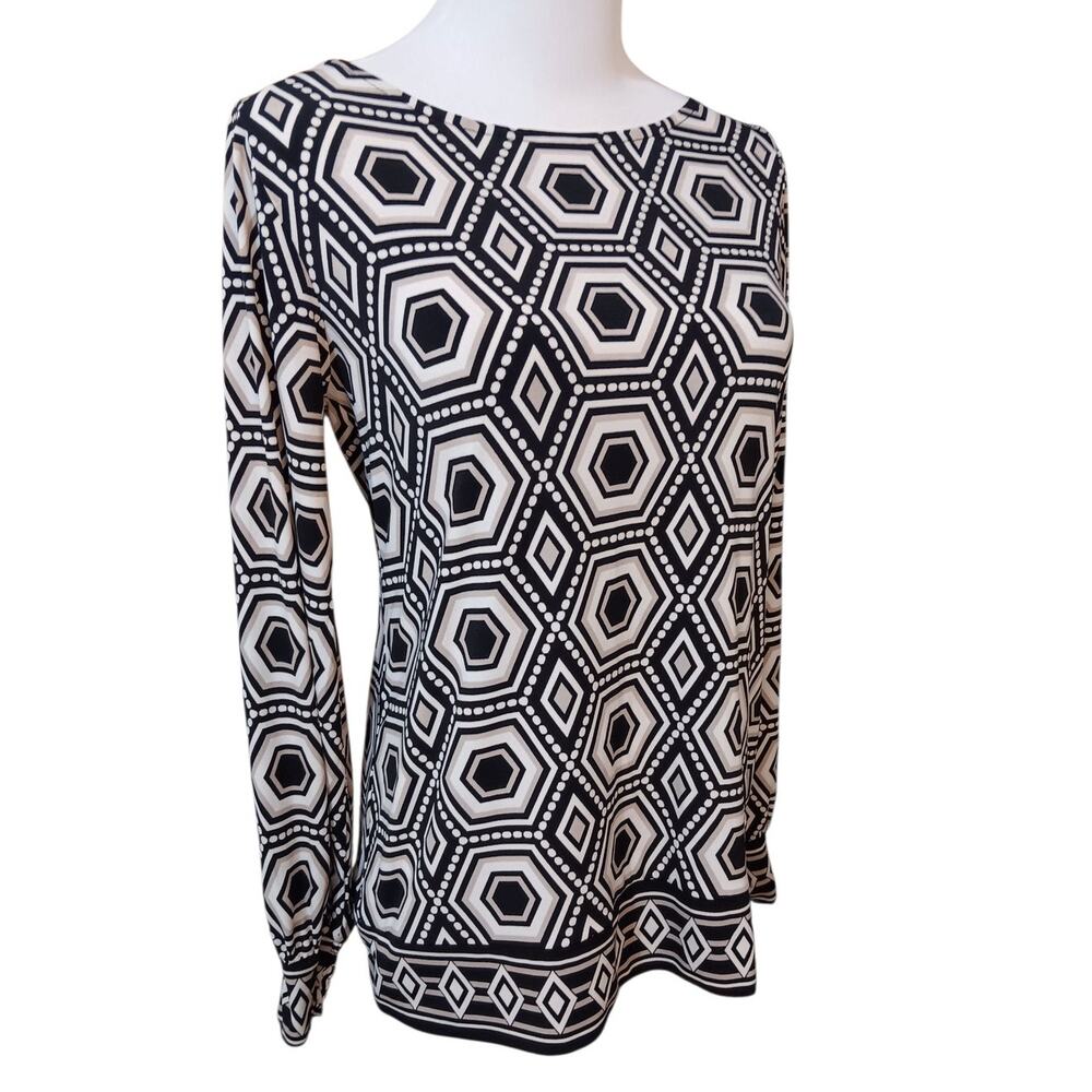 Alfani Long Tunic Top Blouse‎ Stretchy XS Career Dressy Travel Slinky Event Trip